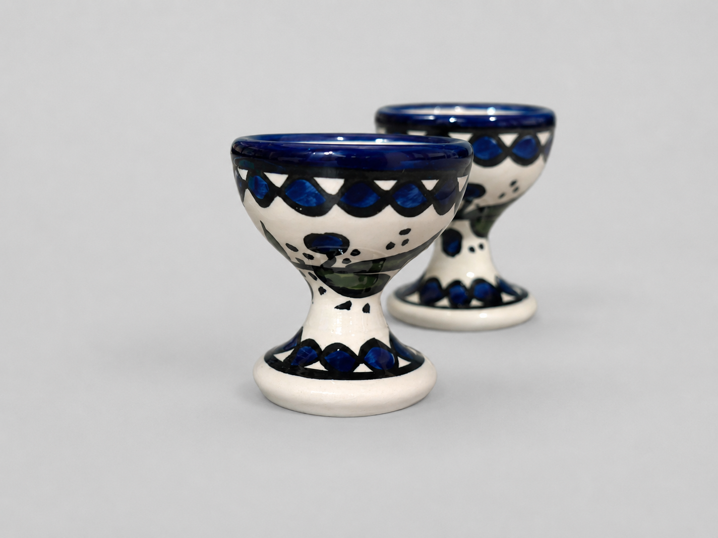 Handmade Palestinian Ceramic Egg Cup Mini Kitchen Decor & Collectible