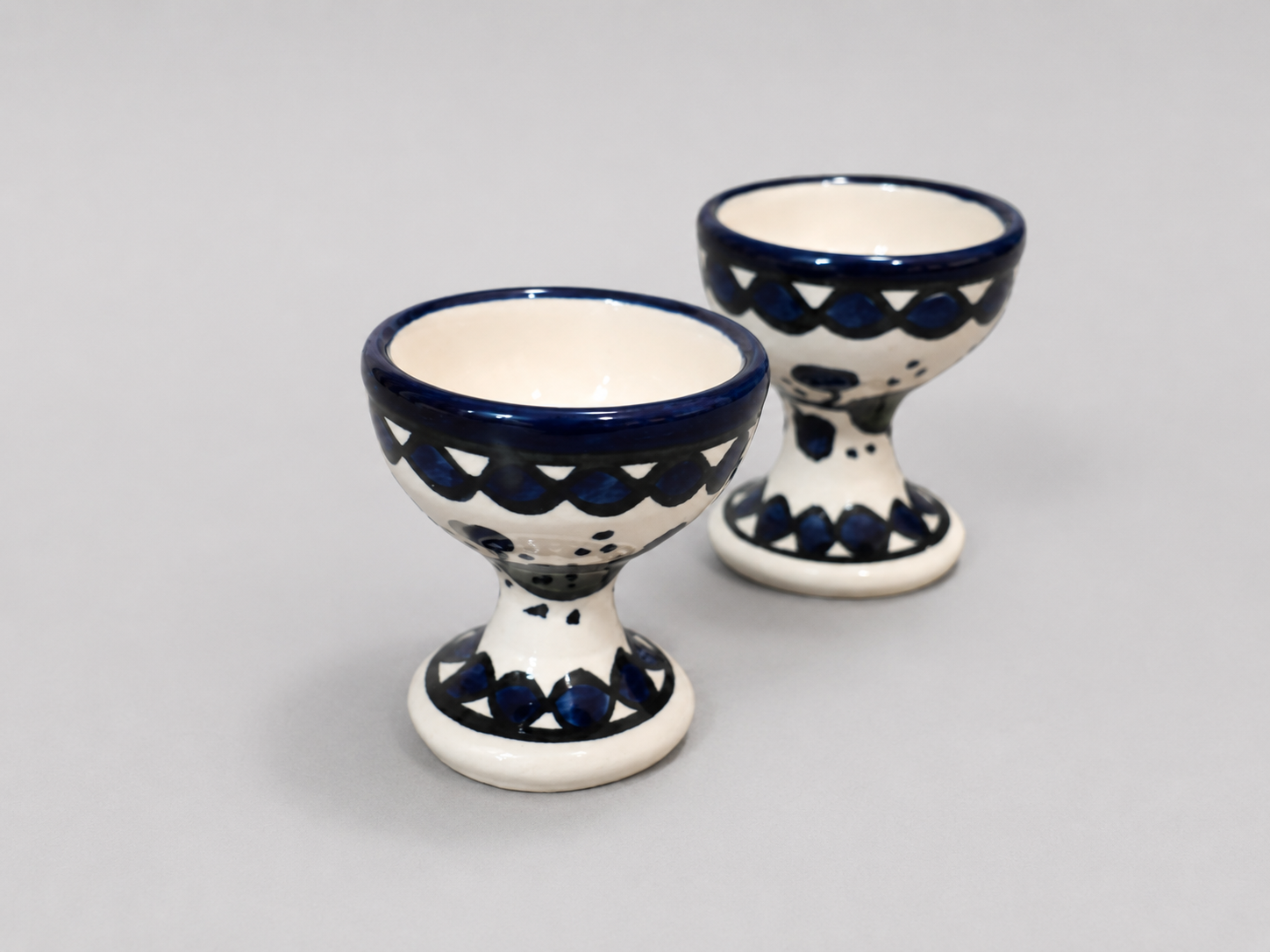 Handmade Palestinian Ceramic Egg Cup Mini Kitchen Decor & Collectible