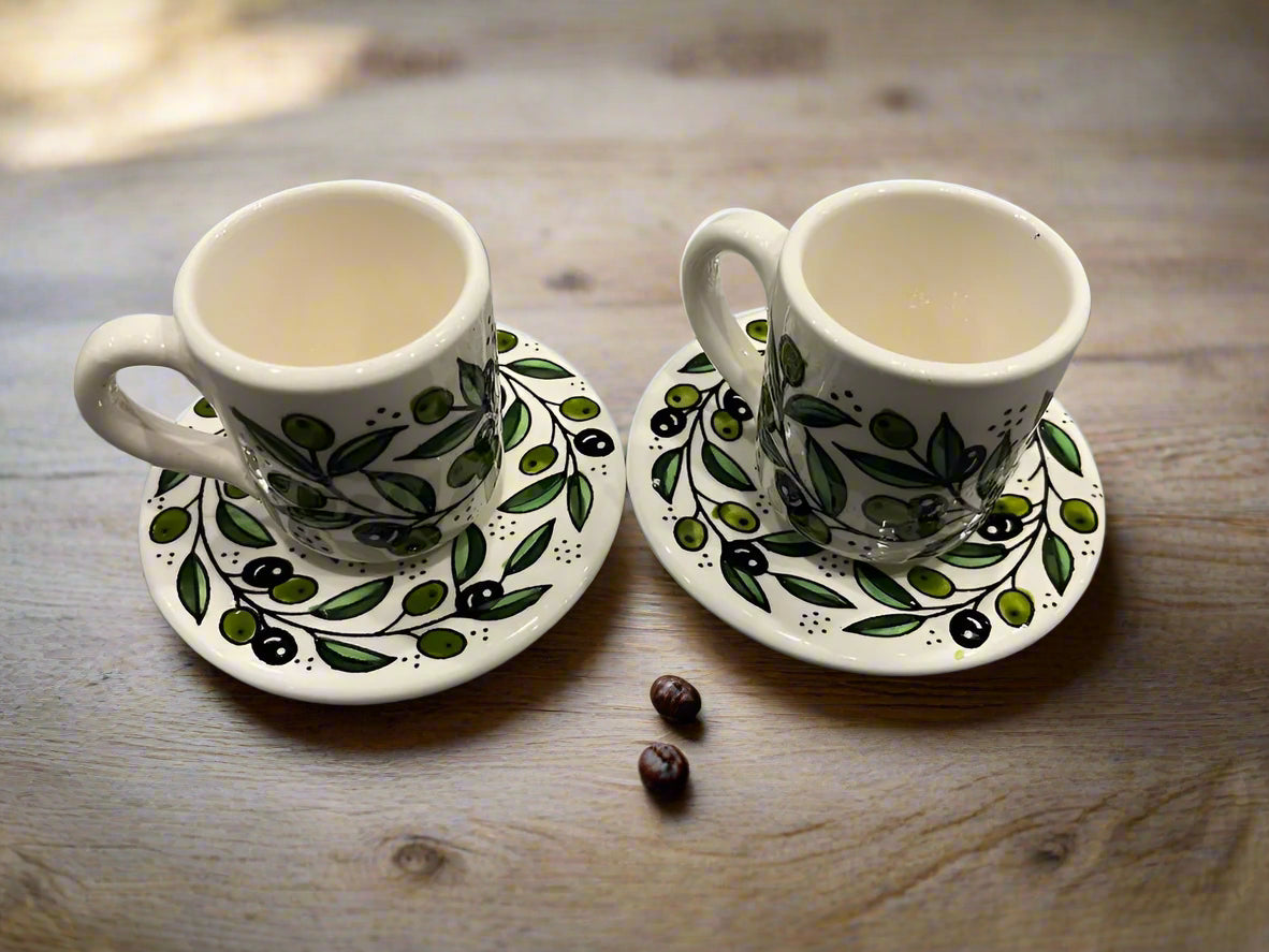 Coffee Cup, Olive Pattern