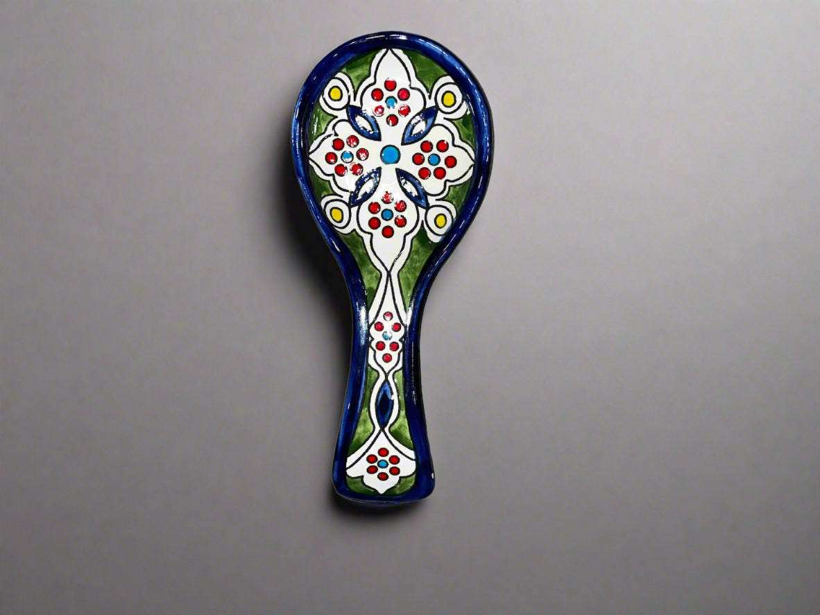 Handcrafted Ceramic Spoon Rest – Small 8” Utensil Rest | Multiple Patterns Available