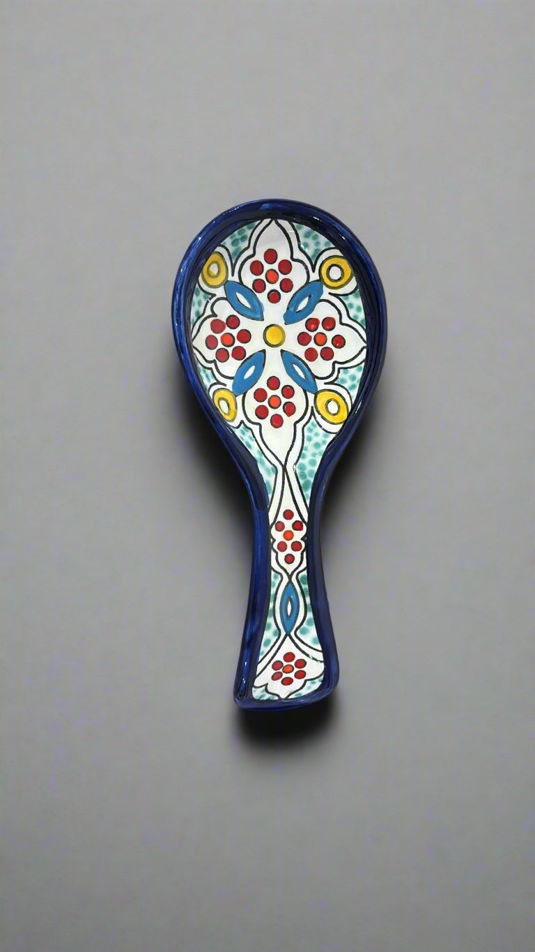 Blue and Baby Blue Ceramic Small Spoon Rest