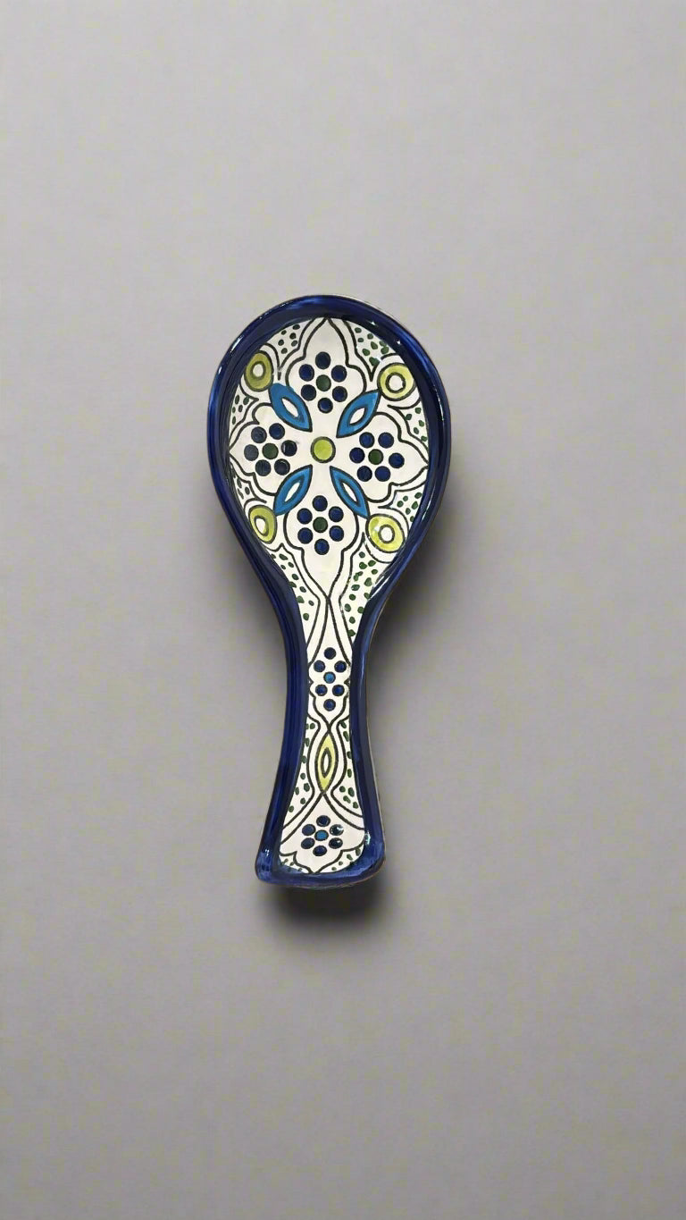 Blue and White Flower Small Spoon Rest
