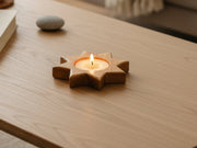 Handmade Olive wood candle holder