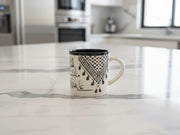 Kuffyieh pattern hand made ceramic mug from Palestine Hebron Pottery