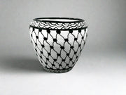 Handcrafted Ceramic Flower Pot – 7” Indoor & Outdoor Planter | Palestinian Pottery from Hebron | Kuffiyeh Pattern