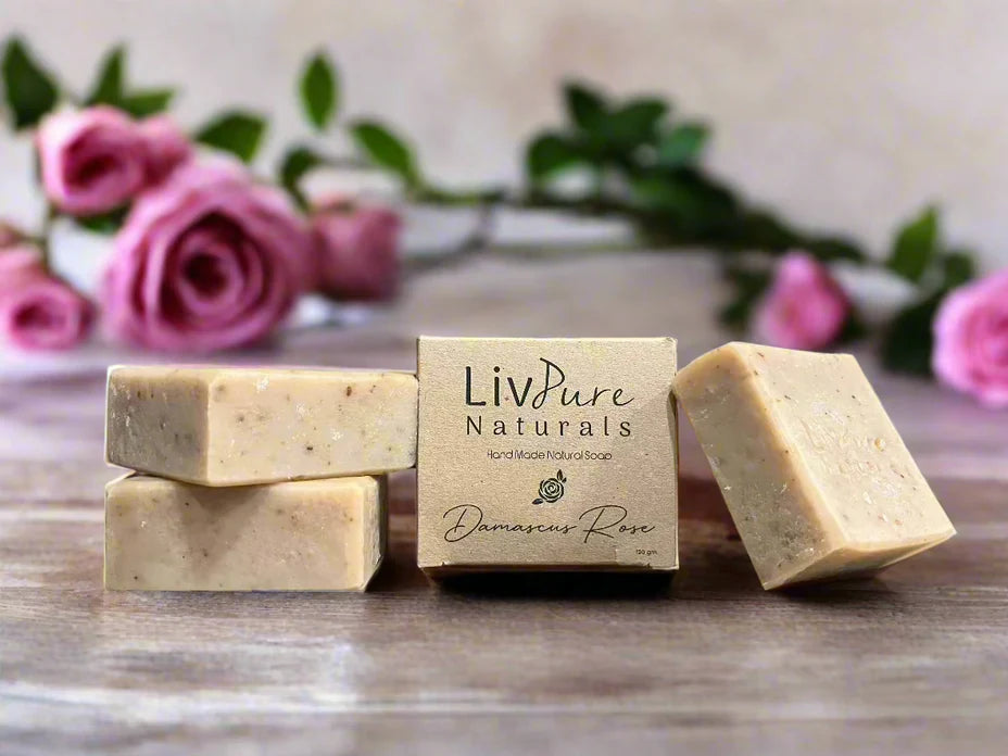 Damascus Rose - Olive Oil Soap Moisturizing Face & Body Bar Natural & Organic Floral Skincare