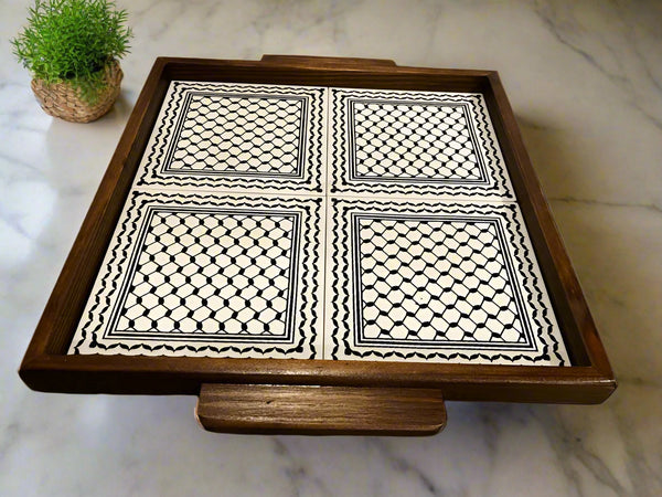 Tray ceramic wood