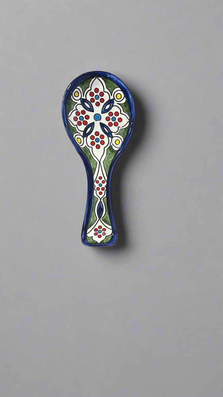 Floral Pattern Small Spoon Ceramic Rest