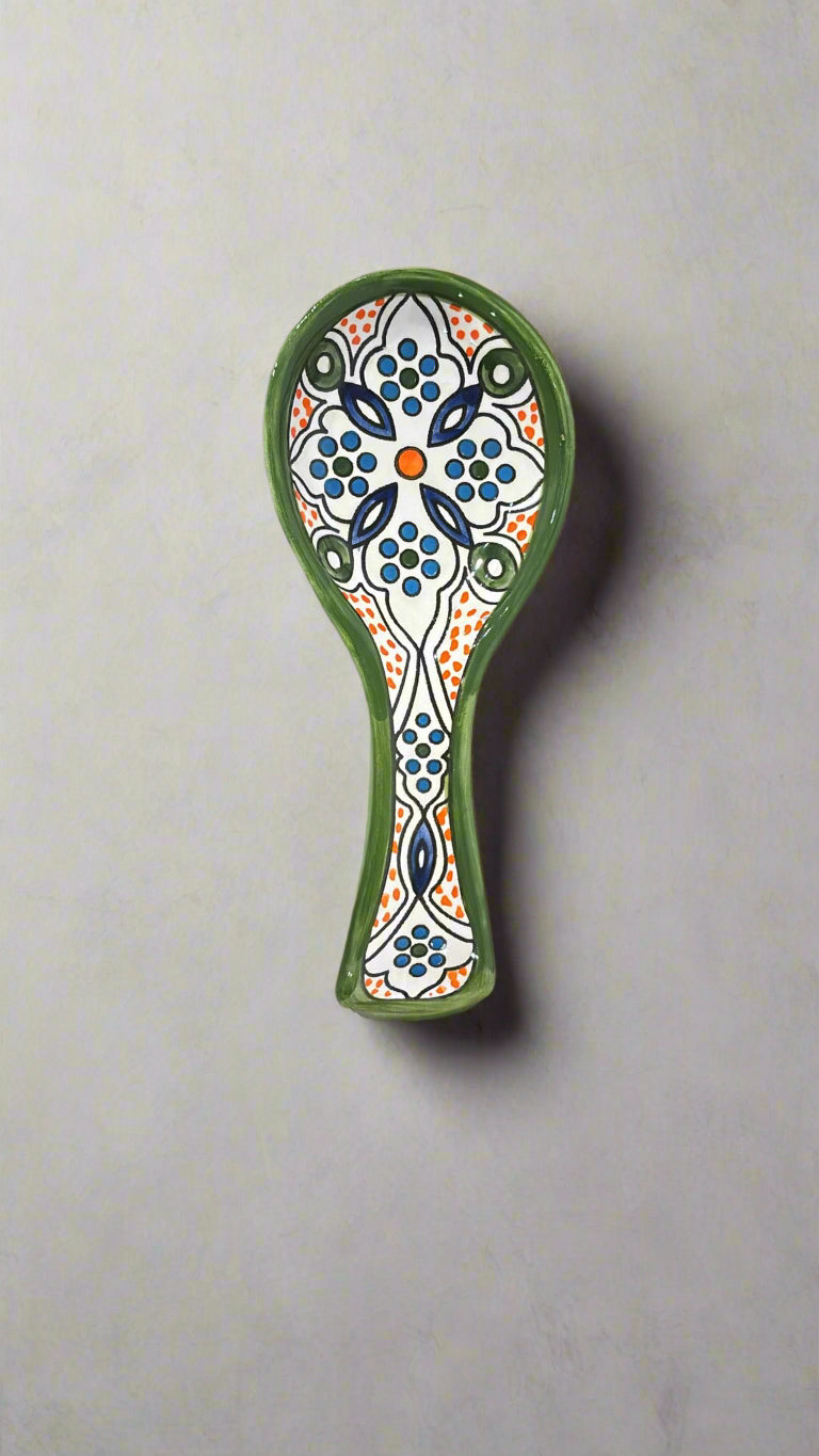 Forest Green Floral Small Spoon Ceramic Rest