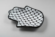 Handmade Ceramic Hamsa Palm-Shaped Dish – 7” Serving Plate