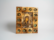 olive wood icon Bethlehem, Virgin Mary and child wood panel, Holy Land gifts, Christian decor Palestine, biblical art panel, Stations handmade icon