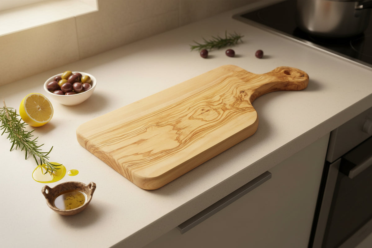 Handcrafted Olive Wood Large Cutting & Charcuterie Board from Palestine
