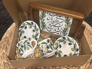 Handmade olive design ceramic from Palestine perfect for christmas gift or housewarming gift
