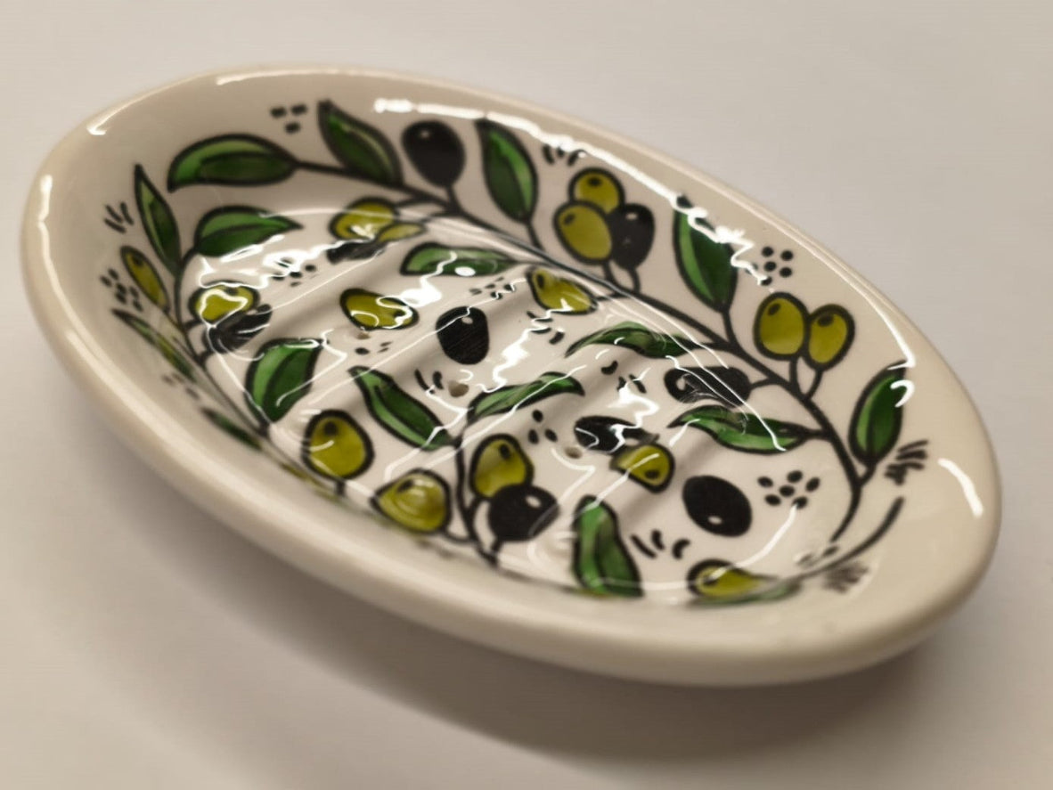 Hand made ceramic soap dish from Palestine
