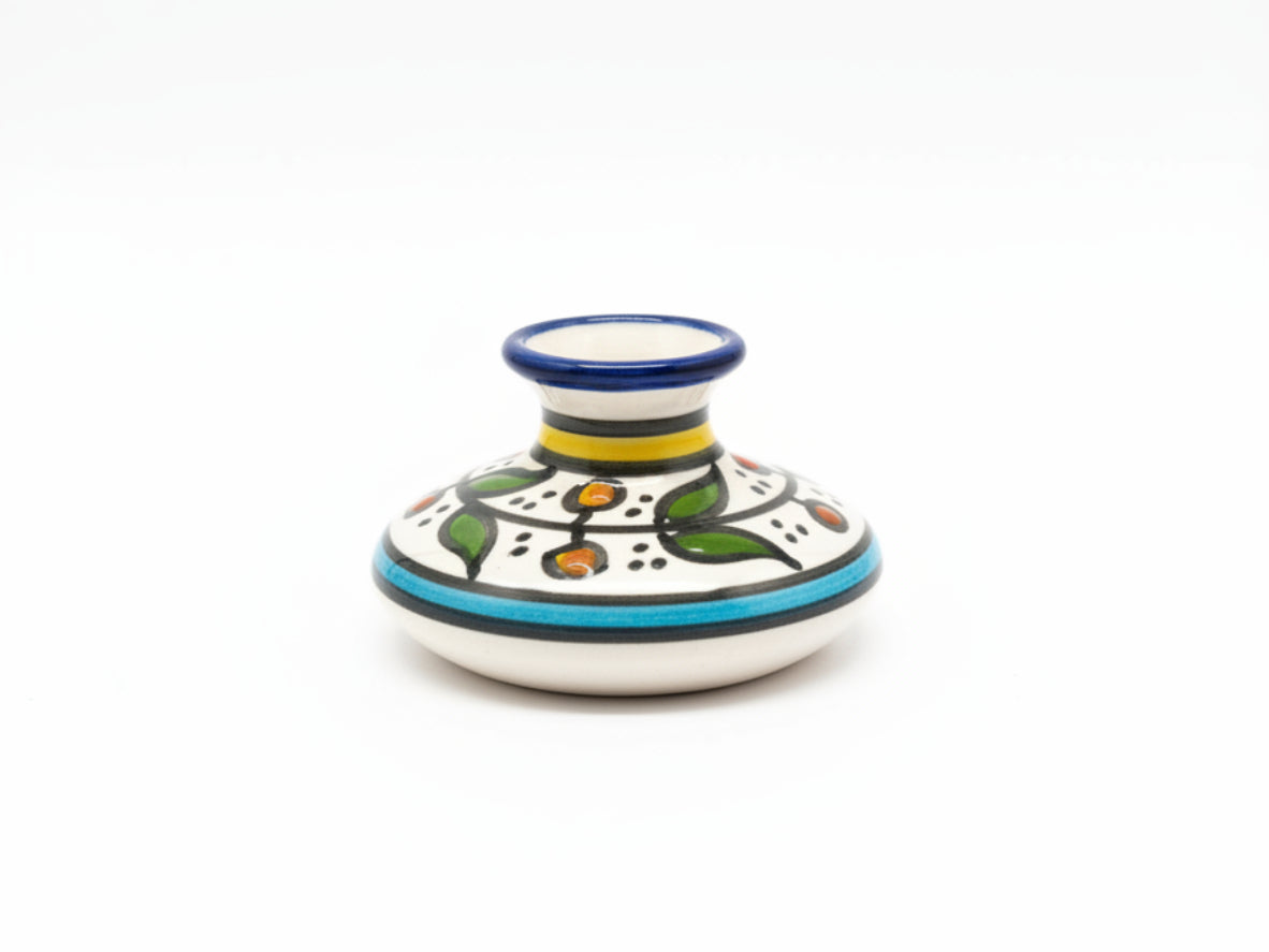 Handmade Palestinian Ceramic Mini Candle Holder