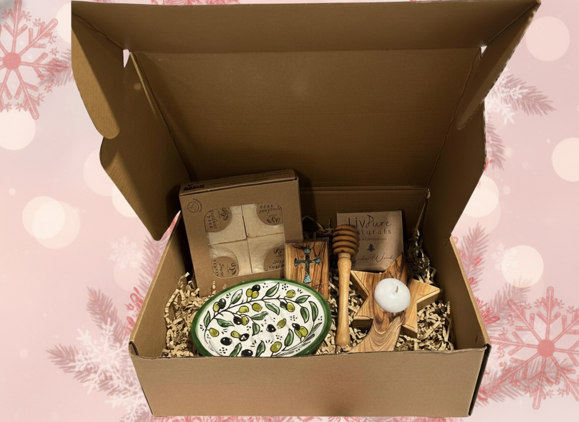 Holy Land Christmas gift box all handmade in Palestine