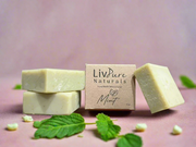 Mint-Olive Oil Bar Soap | Cooling Spearmint & Herbal Organic Bar | Natural Detox, Oily Skin Refresh