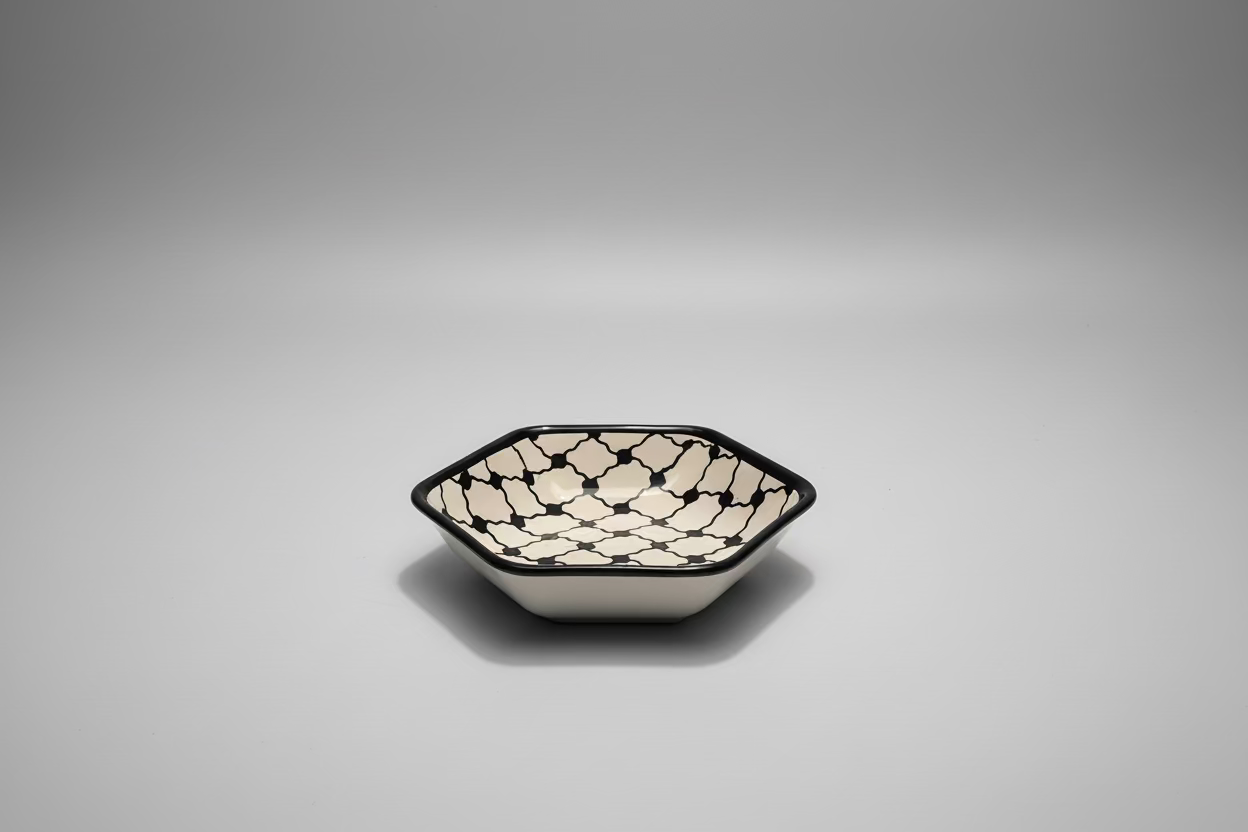 Hexagonal Appetizer Handmade Ceramic Plate