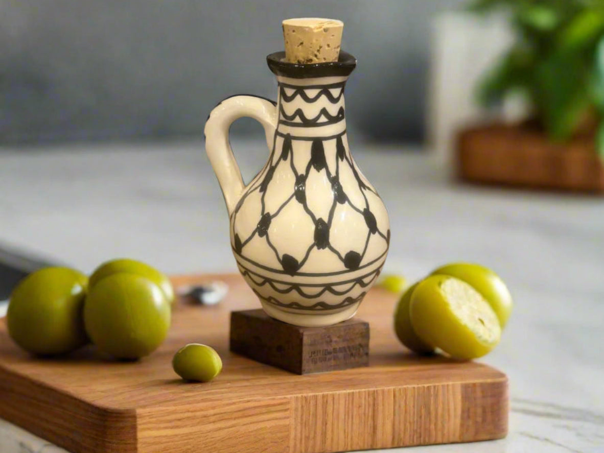 Handmade oil or vinegar small ceramic pourer 