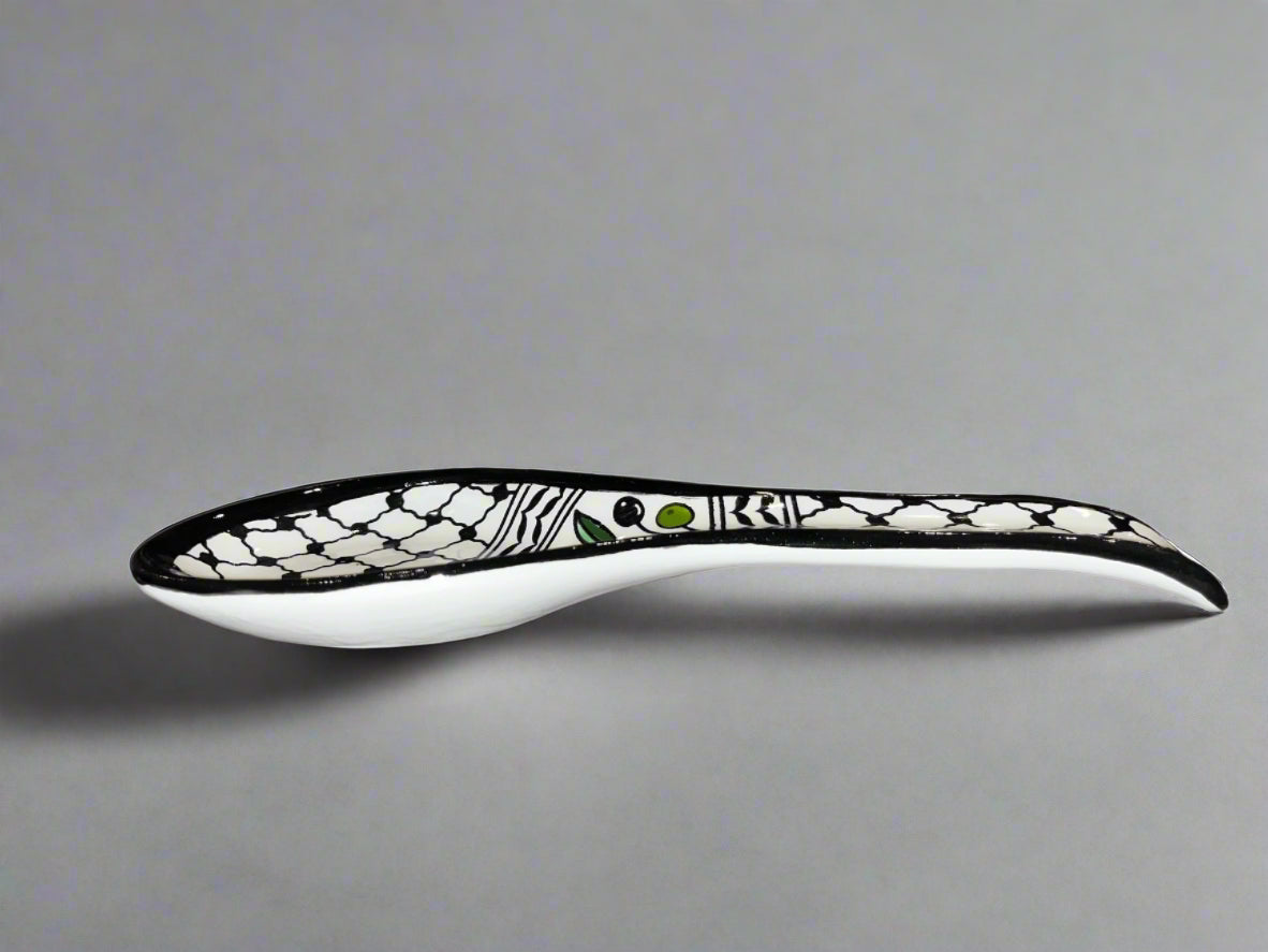 Large Ceramic Utensils Kuffieyeh and Olive  design 