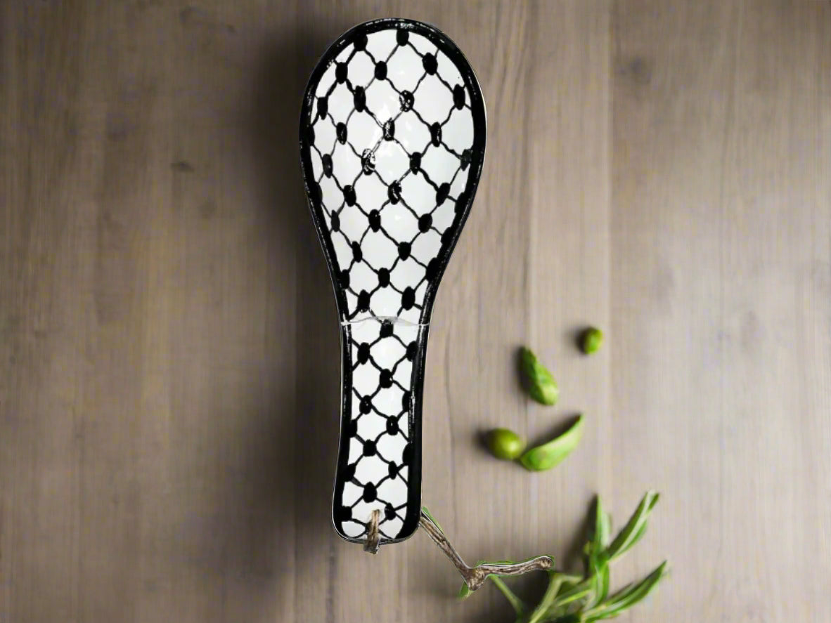 Large Ceramic Utensils Rest Kuffieyeh design 