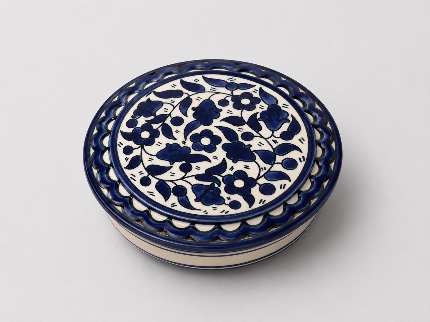 Handmade Ceramic Lidded Bowl | Palestinian Pottery, Food-Safe, Multiple Design