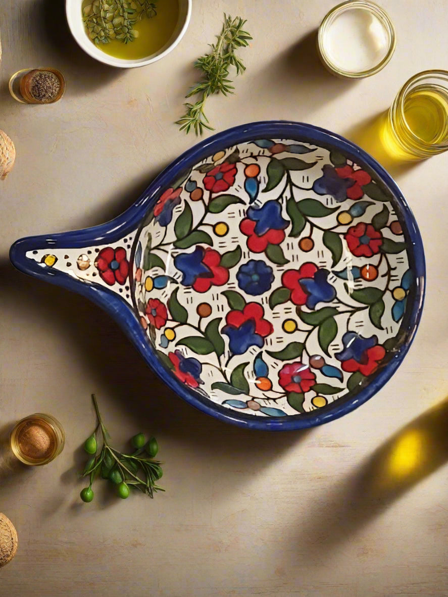 Multicolor Floral Ceramic Appetizer Plate