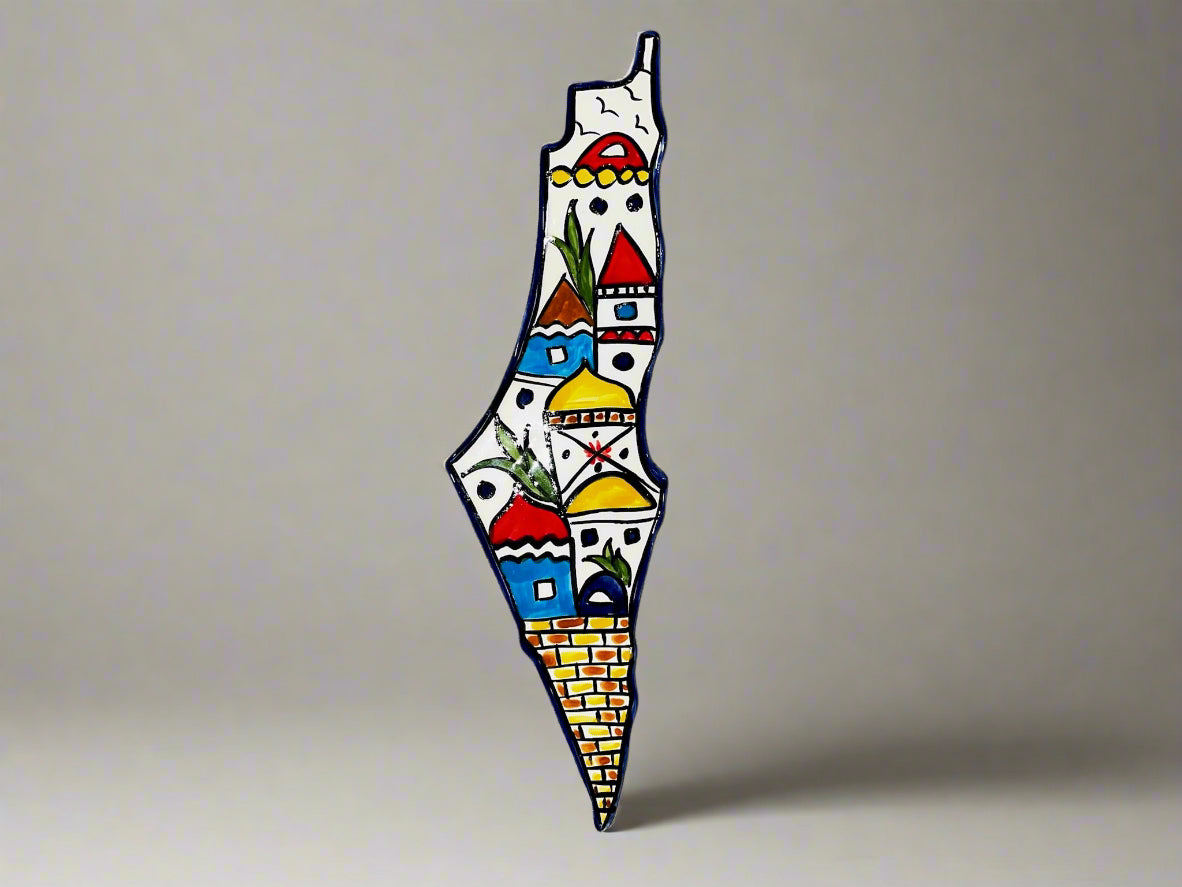 Old City Ceramic Wall Ceramic Map of Palestine