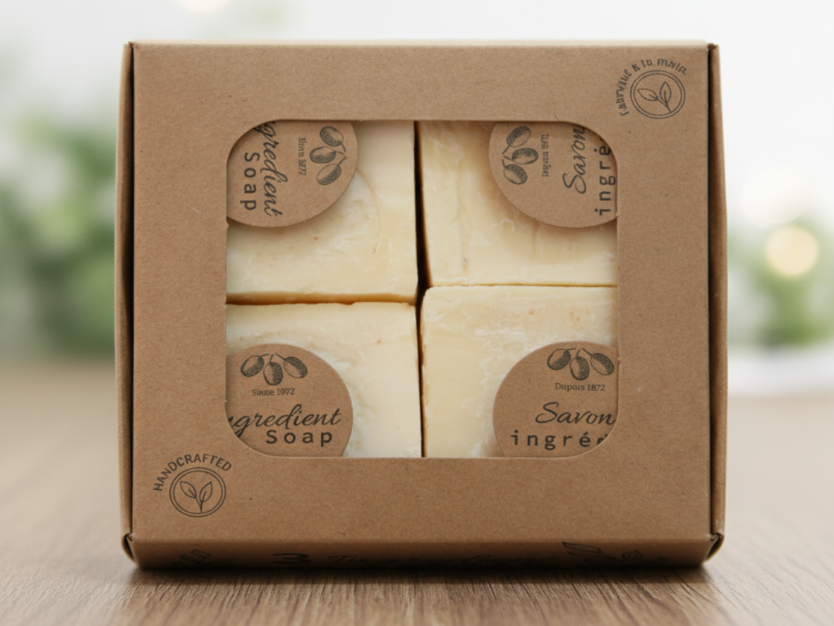 Olive oil soap bar producing rich, moisturizing lather for daily facial or body care