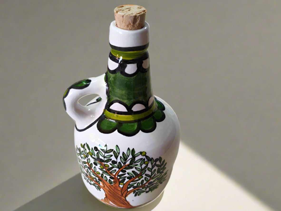 Handcrafted Ceramic Oil Decanter – 750ml (22oz) | Olive Oil & Vinegar Bottle