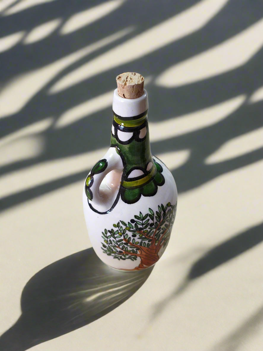 Handcrafted Ceramic Oil Decanter – 750ml (22oz) | Olive Oil & Vinegar Bottle