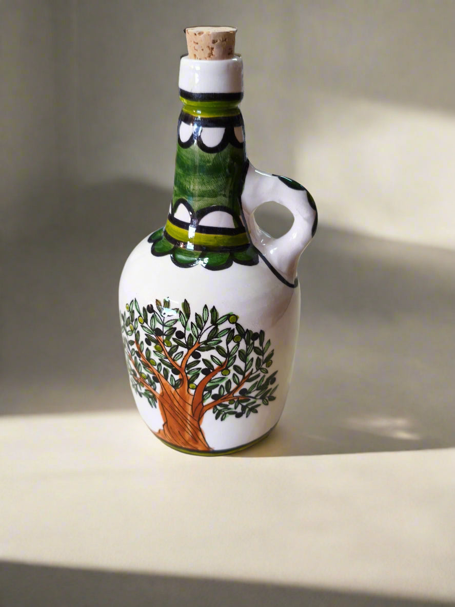 Handcrafted Ceramic Oil Decanter – 750ml (22oz) | Olive Oil & Vinegar Bottle