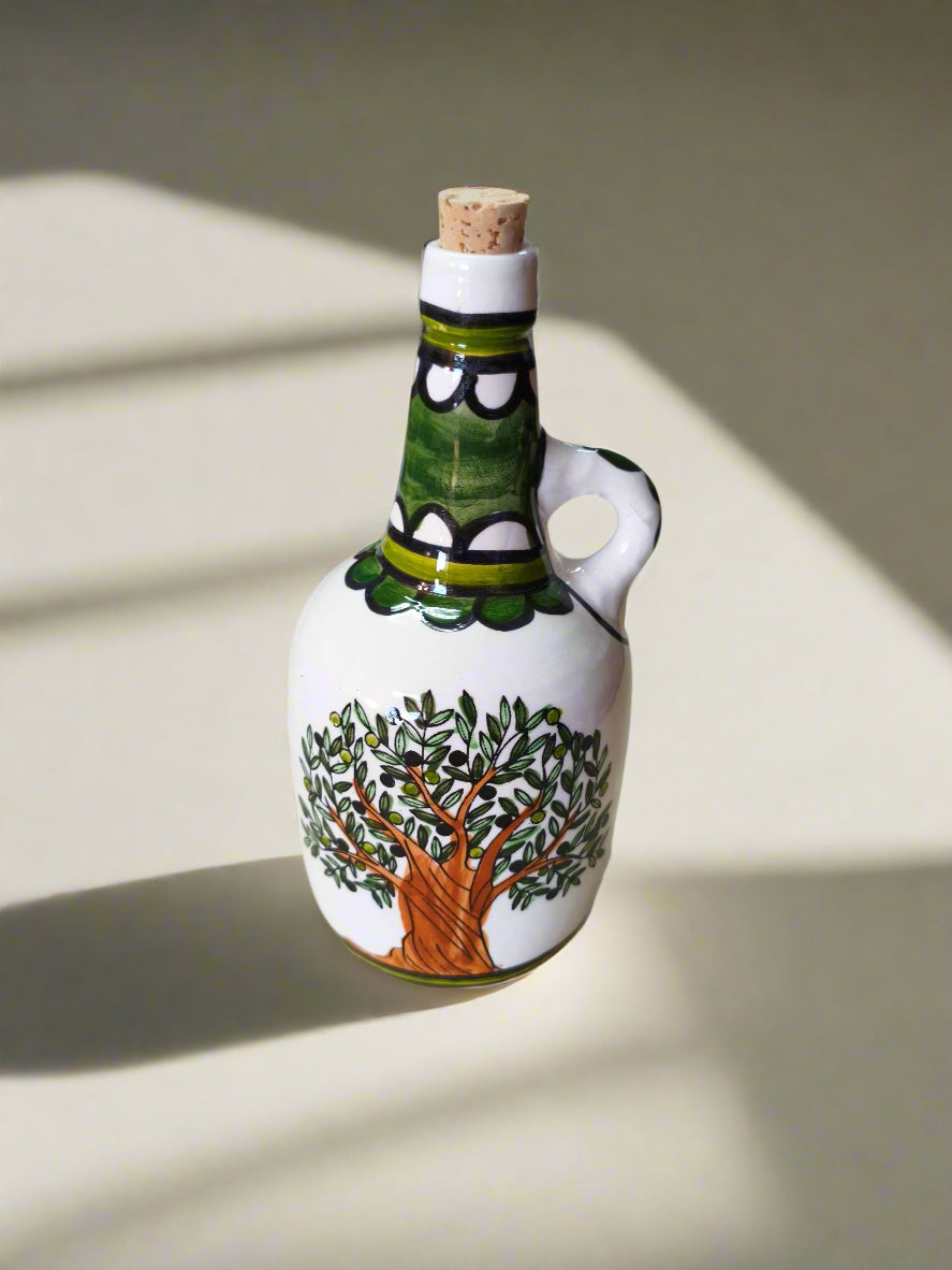 Handcrafted Ceramic Oil Decanter – 750ml (22oz) | Olive Oil & Vinegar Bottle