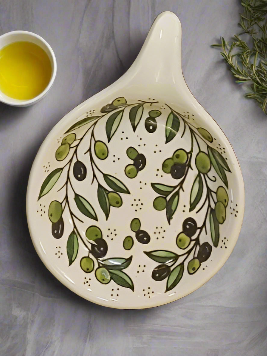 Olive Harmony Ceramic Appetizer Plate