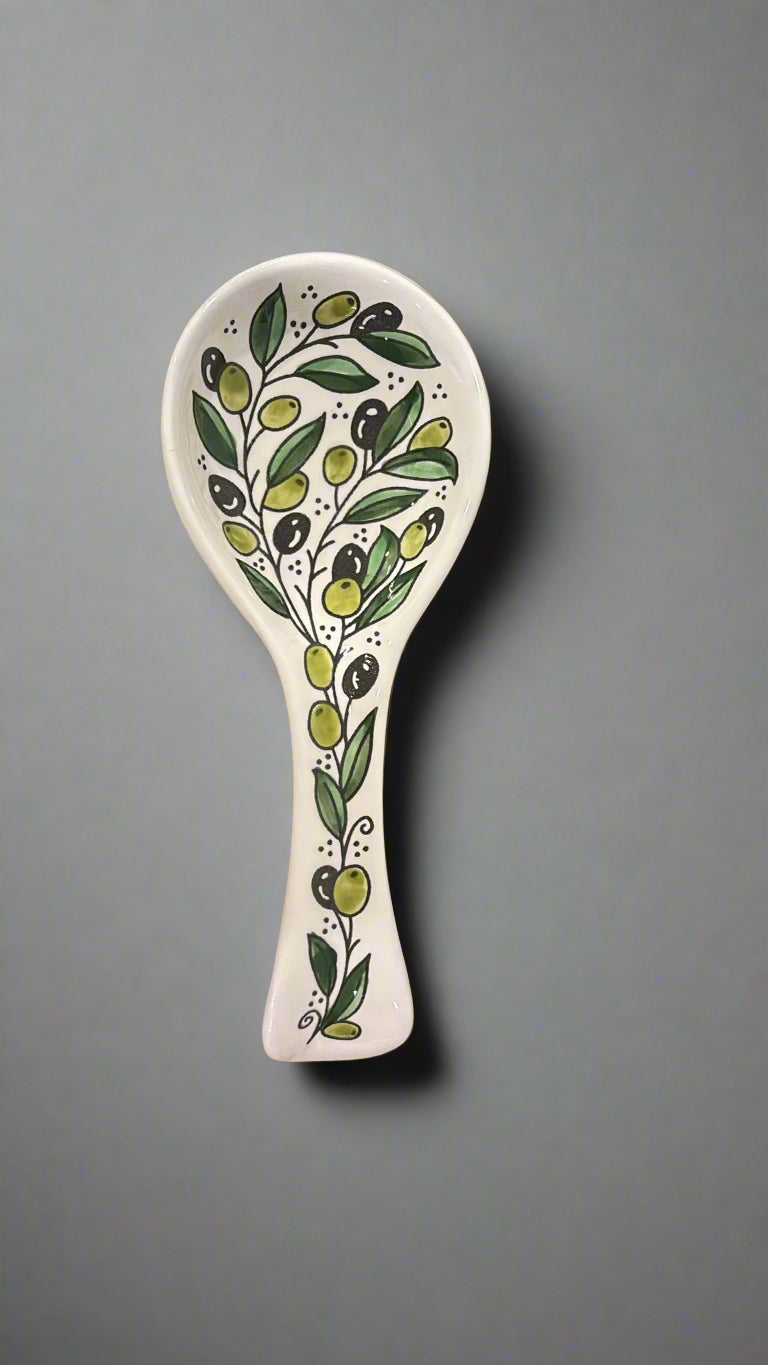 Olive Harmony Ceramic Small Spoon Rest