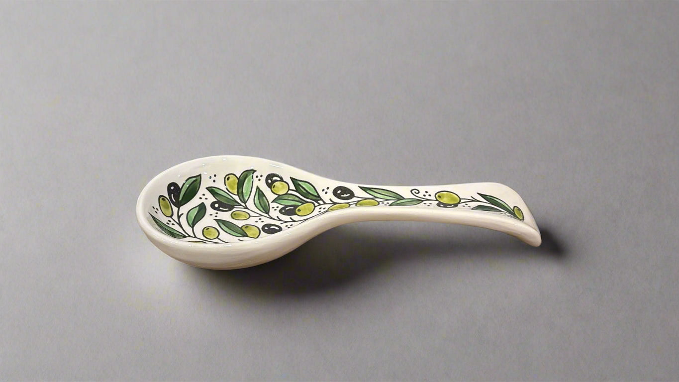 Olive Harmony Small Spoon Ceramic Rest Side
