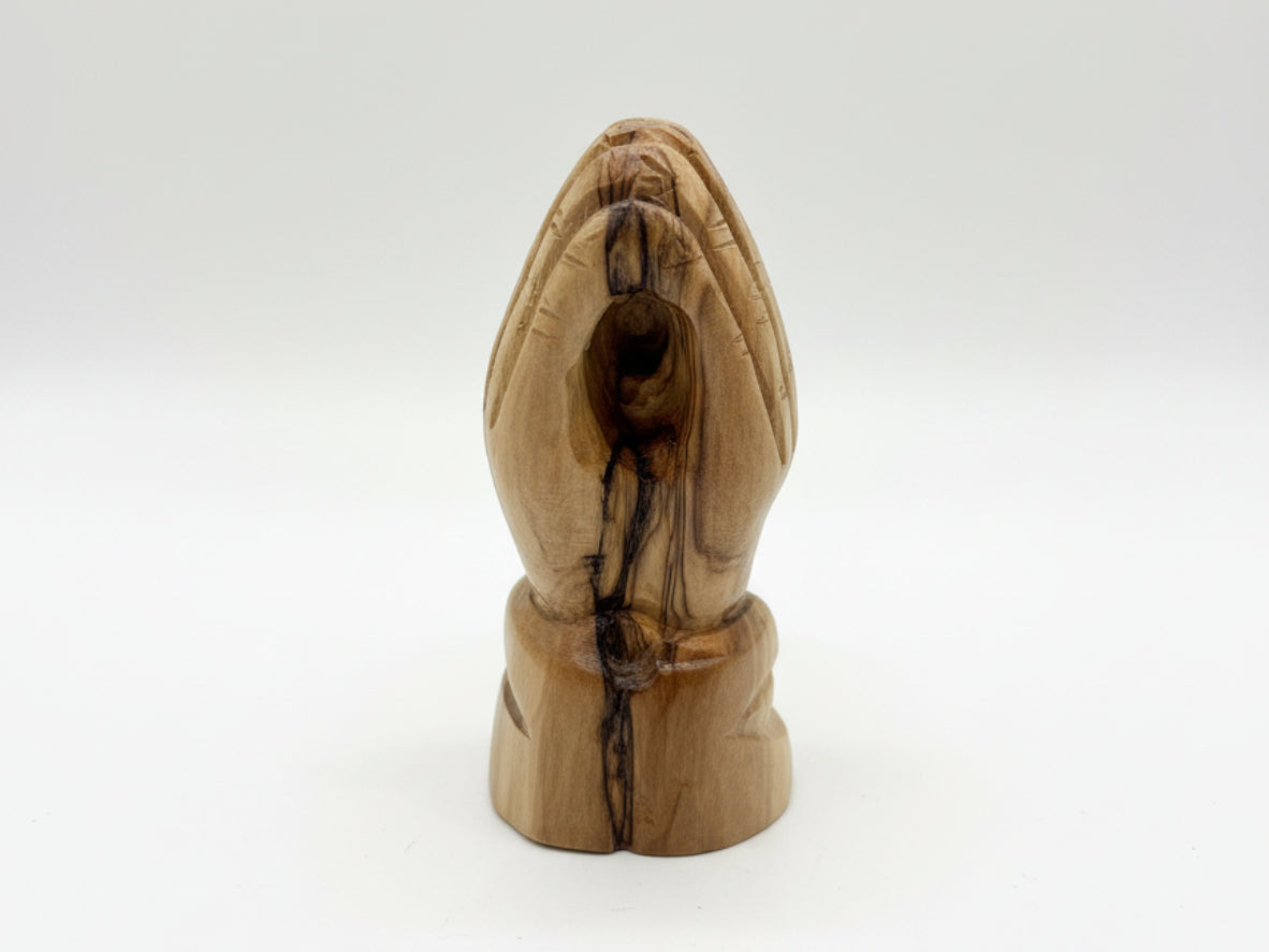 Olive Wood Praying Hands Statue hand made in Holy Land
