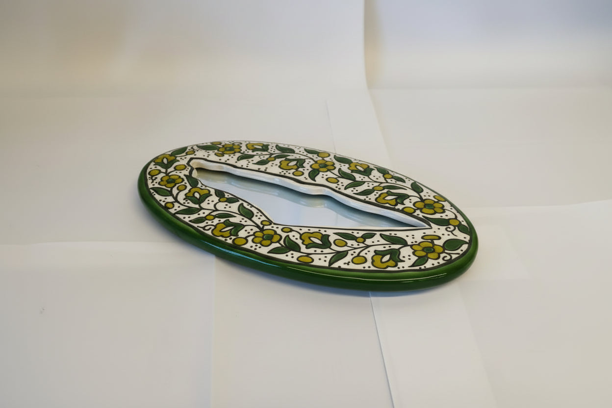 Handmade Ceramic Palestine Map Silhouette Wall Mirror