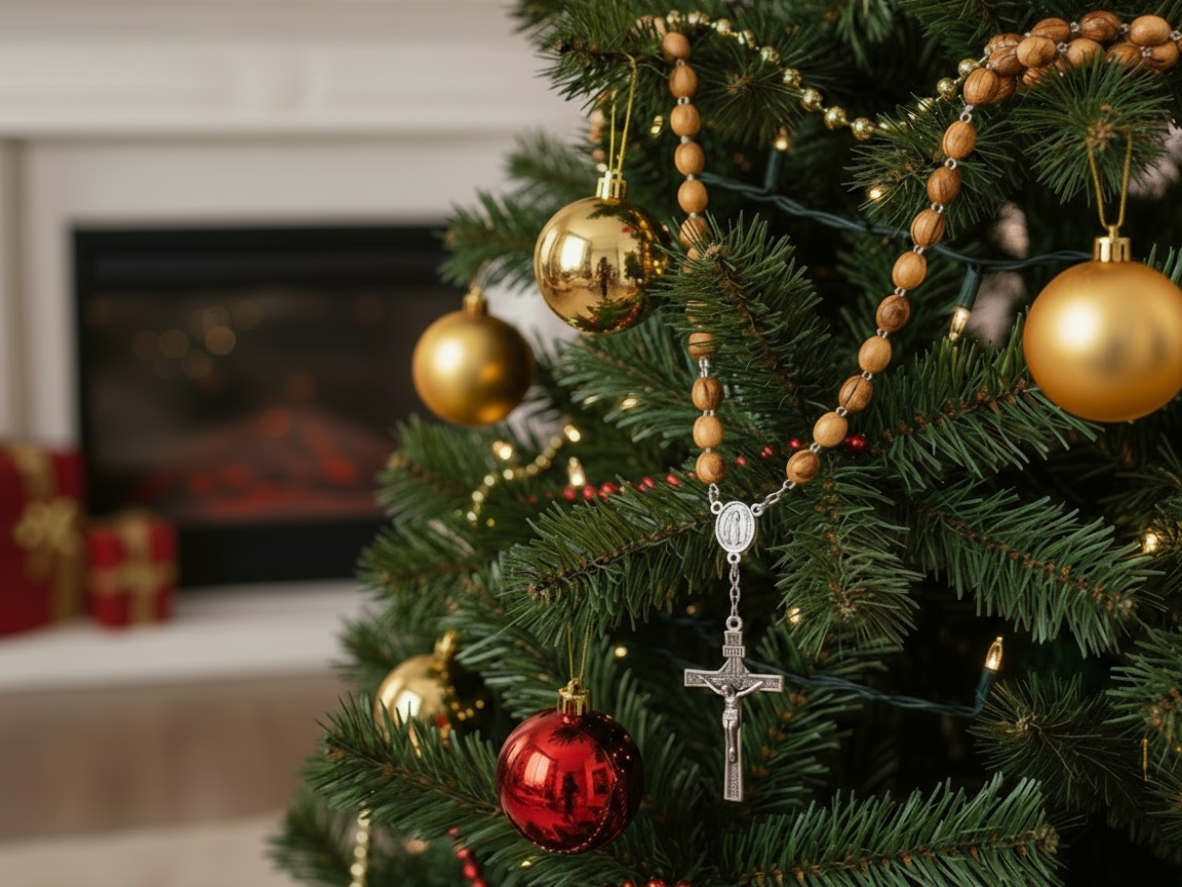 Handcrafted Olive Wood Rosary from Bethlehem – Holy Land Christian Prayer Beads