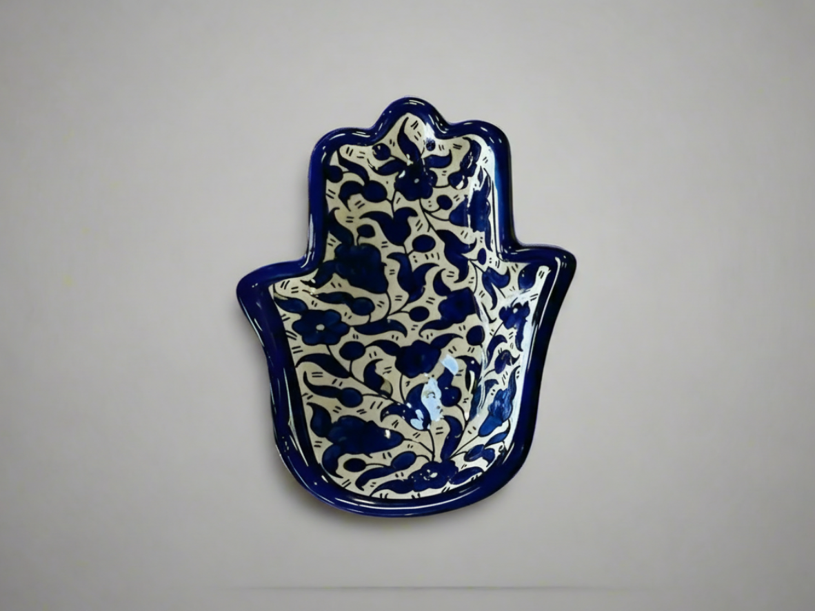 Handmade Hamsa Ceramic plate from Palestine