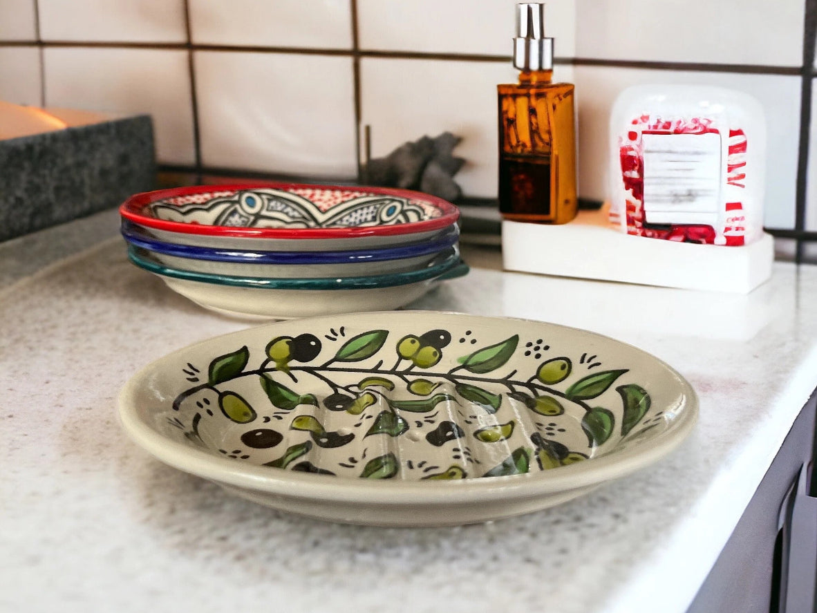 Handmade Soap Dish Ceramic Bathroom Accessories made in Palestine 