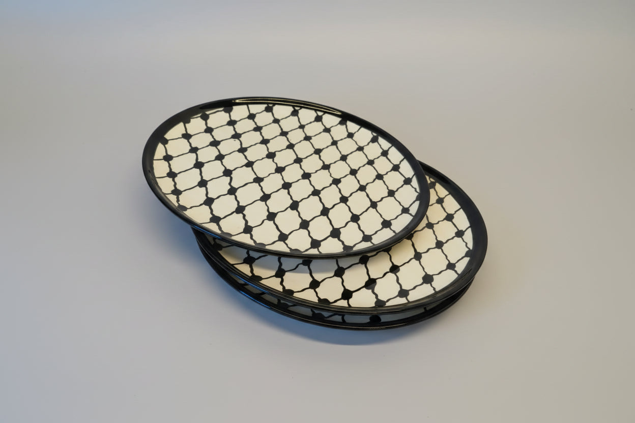 Handcrafted 10 Inch Diameter Ceramic Plate – Kuffieyeh Design