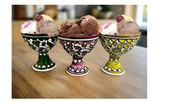 Handcrafted Ceramic Dessert Cup – Ice Cream & Sundae Bowl | Pink, Yellow, Royal Green