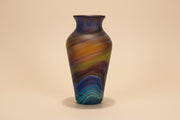Hebron Glass Vase | Amber Brown & Deep Blue Marble | One of a Kind