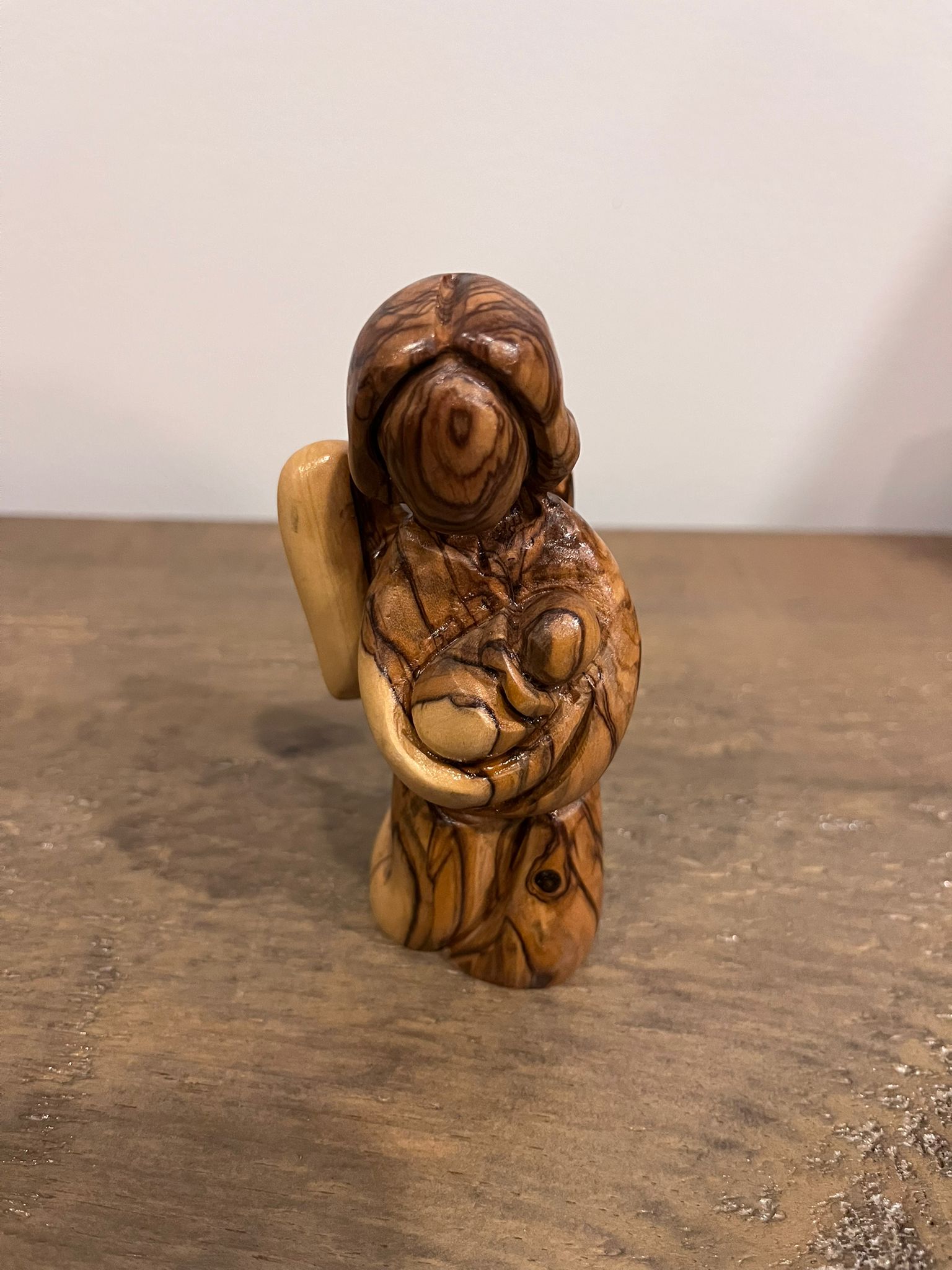 Handmade Olive Wood Angel Sculpture