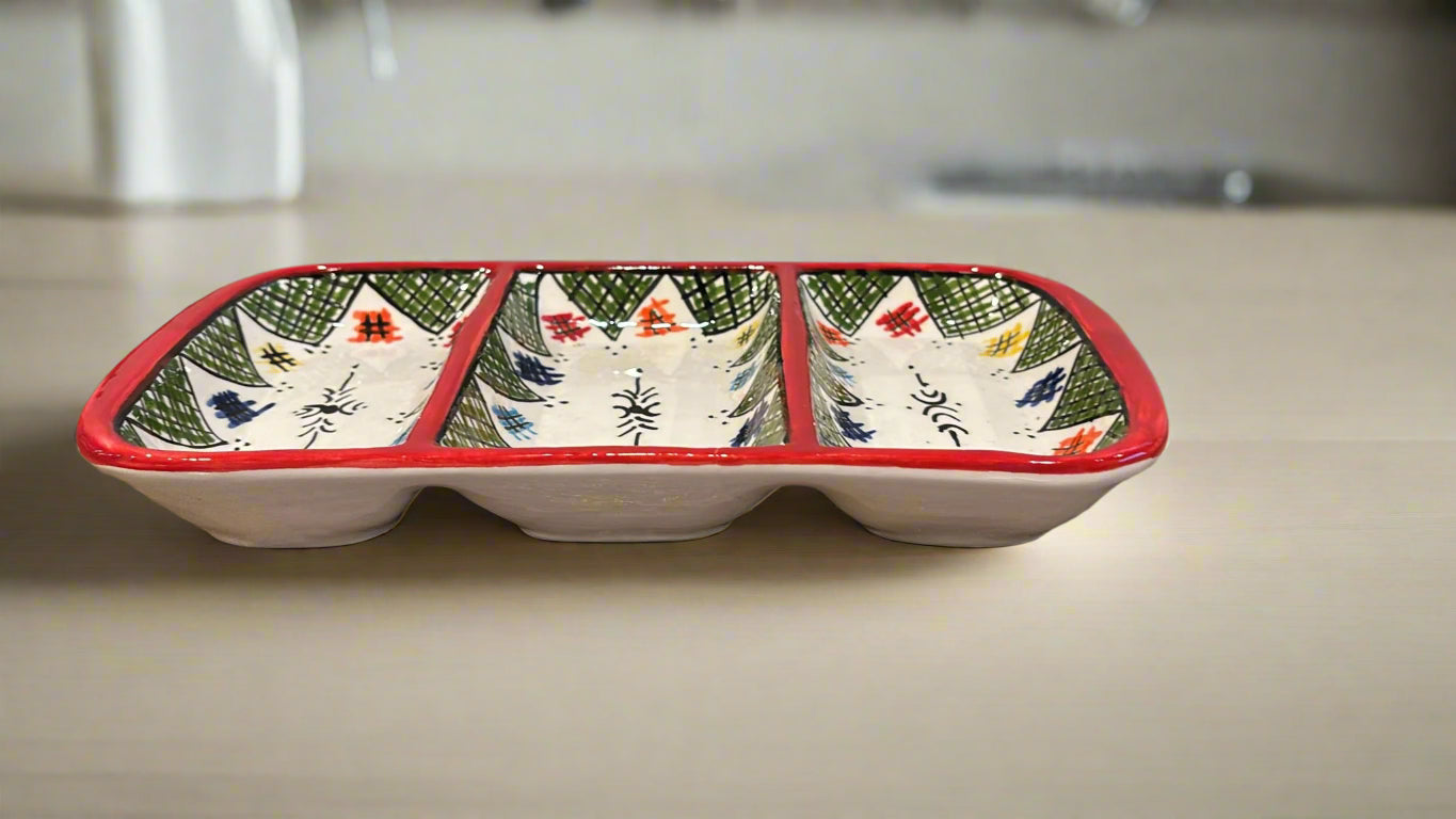 Three-sectioned Ceramic Plate