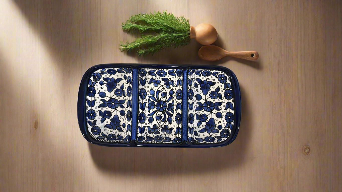 Three-sectioned Ceramic Plate