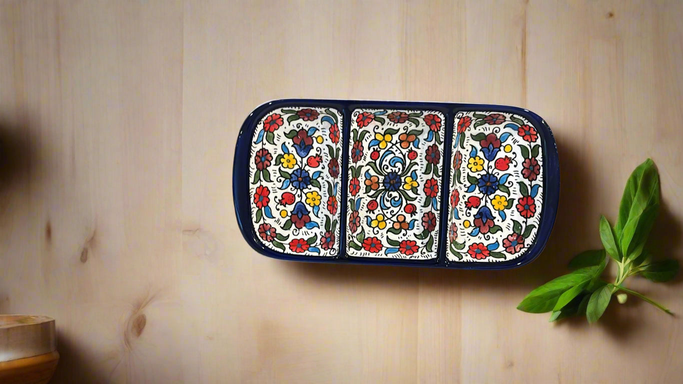 Three-sectioned Ceramic Plate