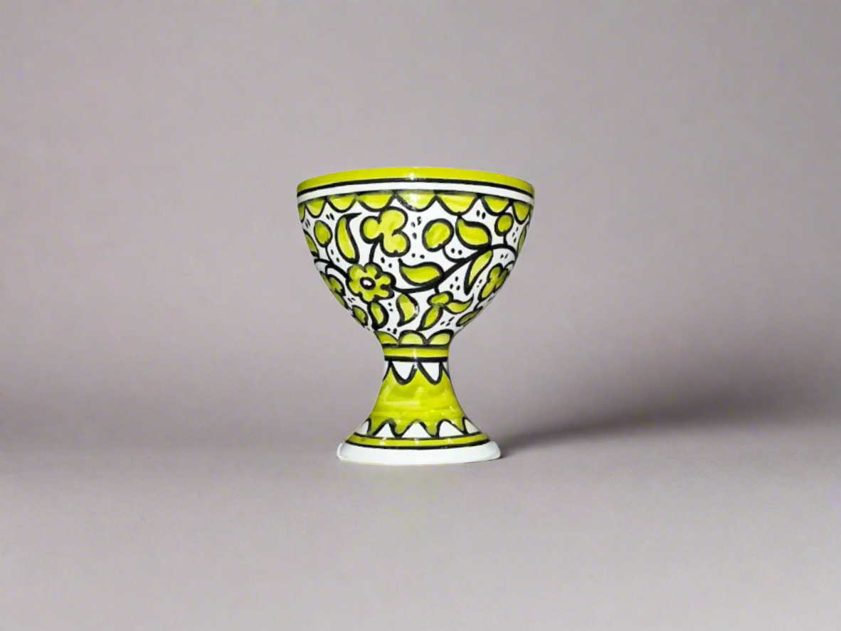 Handcrafted Ceramic Dessert Cup – Ice Cream & Sundae Bowl | Pink, Yellow, Royal Green