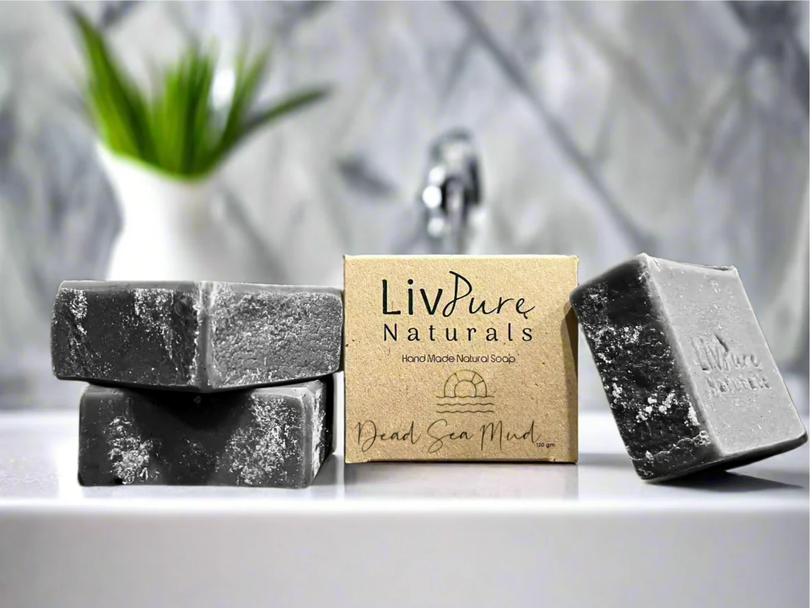 handmade Dead Sea mud soap from Livpure Naturals